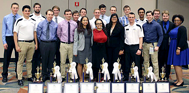 The 2015 AITP team at National Collegiate Conference, with their awards.