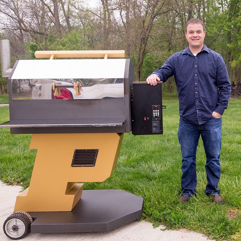 Bryan Miller and his thermoelectric grill