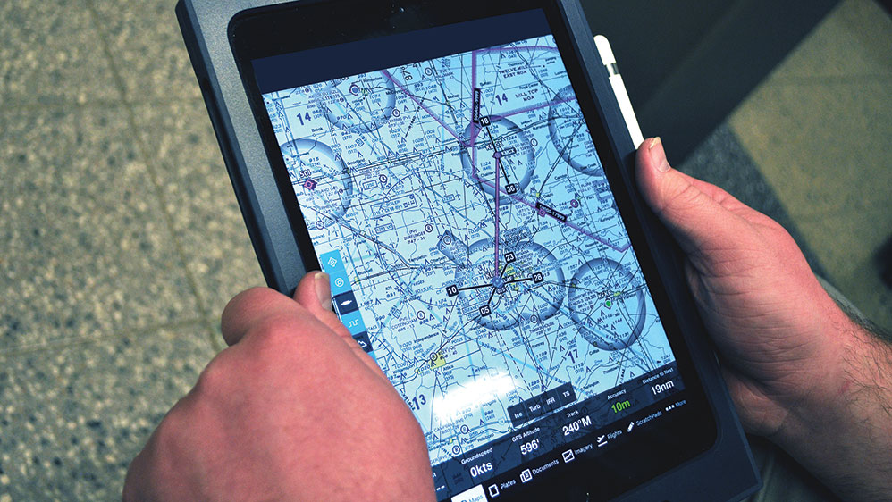An Apple iPad is at the center of the Electronic Purdue Bag (EPB)