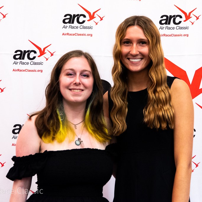 Alex Small (left) and Morgan Mallow at the awards ceremony for the Air Race Classic's "Top Ten." (Photo provided by Air Race Classic)